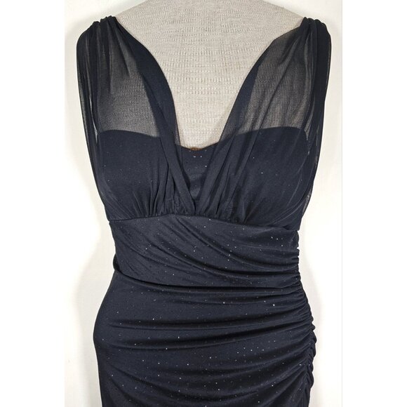 Betsy & Adam by Linda Bernell Size 6 - Black Stretch Sparkle Formal Prom Dress - Picture 2 of 9